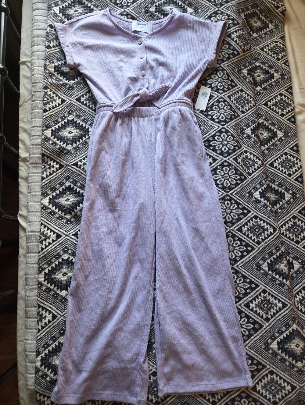 Girls NWT Short Sleeve Tie-Knot Jumpsuit Romper Purple Lavender Old Navy S 6/7